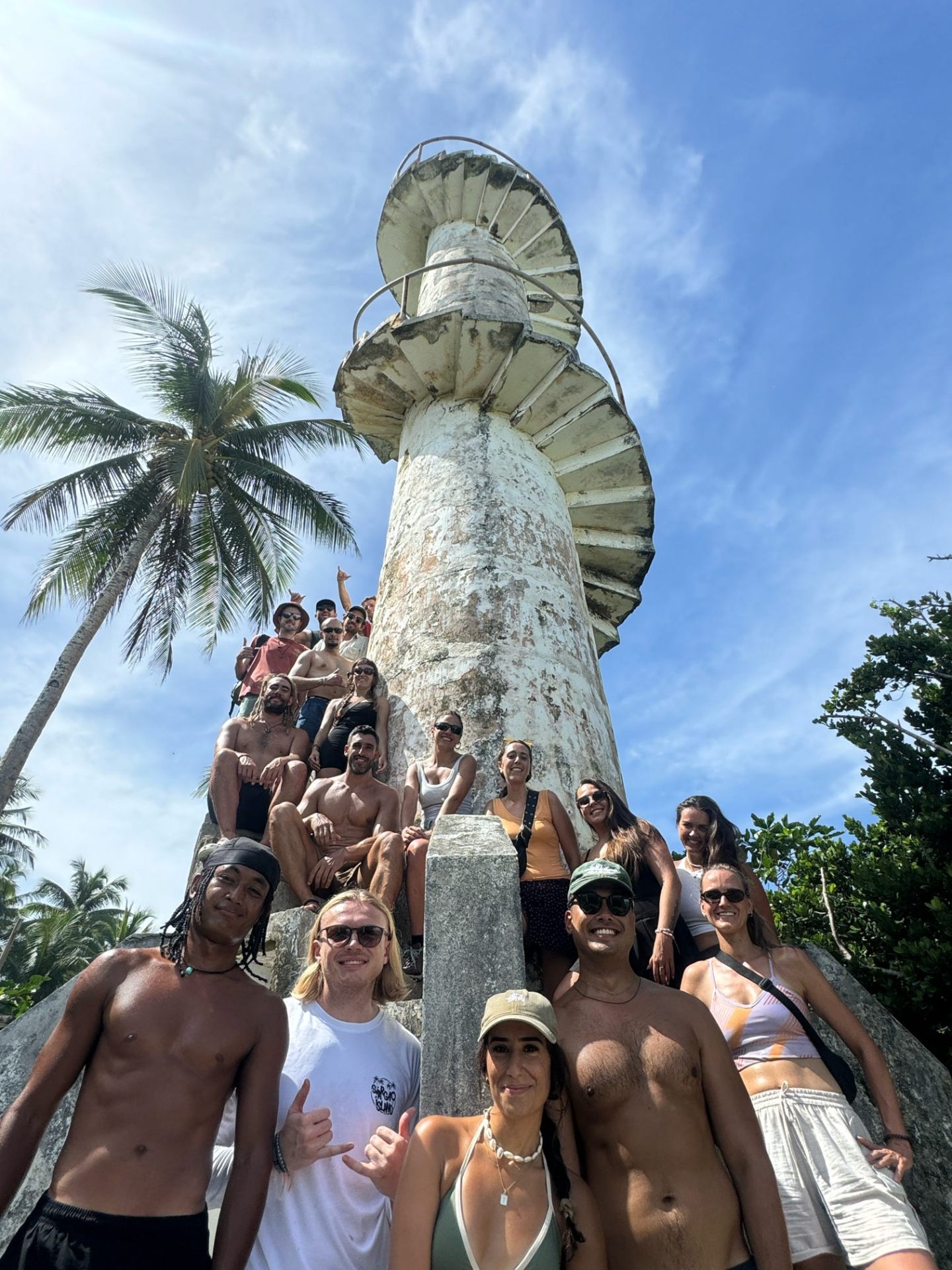 The group at the old lighthouse ruin, Juan & Lonely